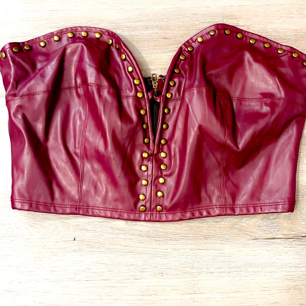 Burgundy Bustier top